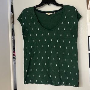 Boden green pineapple top, size small